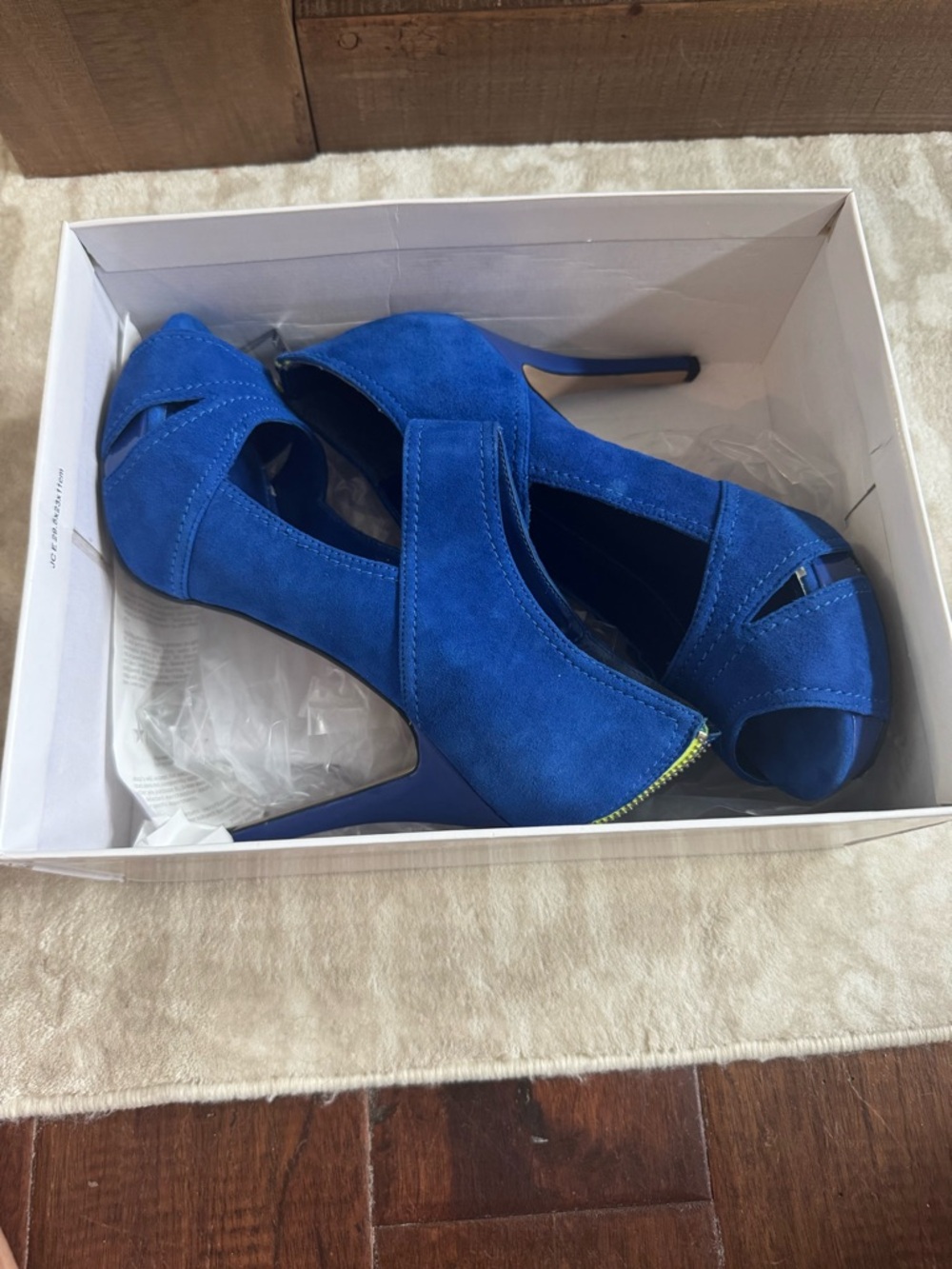 Steve Madden Cobalt Blue Suede Open-Toe Stiletto Heels